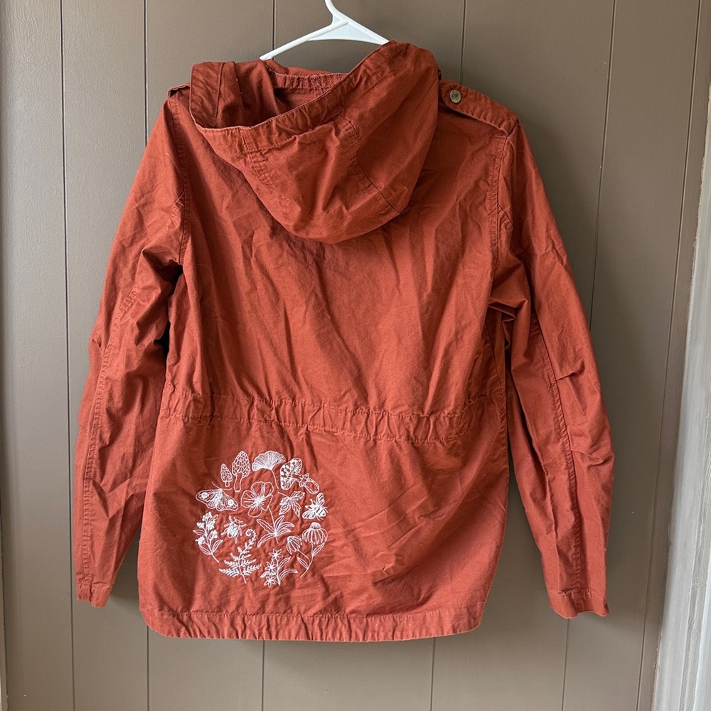 Women's Rust Orange Hooded Jacket